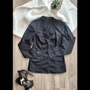 The Limited Collection Button-Down Mandarin Collar Shirt Top Size Small (EUC)